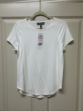 Hanna + Grace White Short Sleeve Crewneck Top